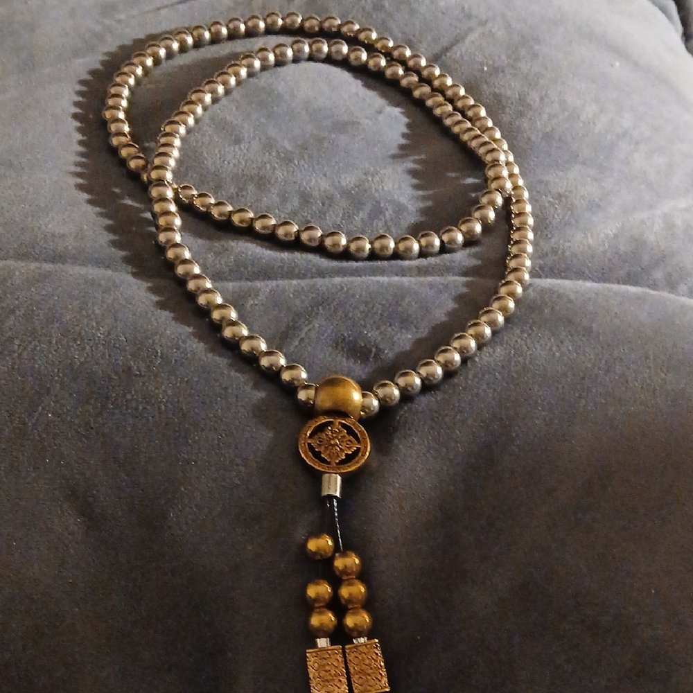 Feng Shui Prayer Mala with 118 Beads - Stainless Steel Necklace & Energy Bracele